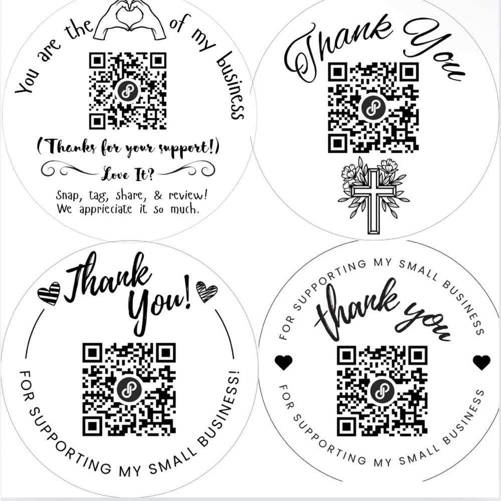 BUY NOW 200 Custom Thank You‎ QR Stickers Mix & Match - Picture 10 of 15